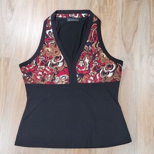 🔹️INC International Concepts Black Vneck Sleeveless Top Large